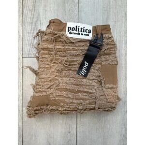 Brown Stacked Jeans Poliitics Size 38